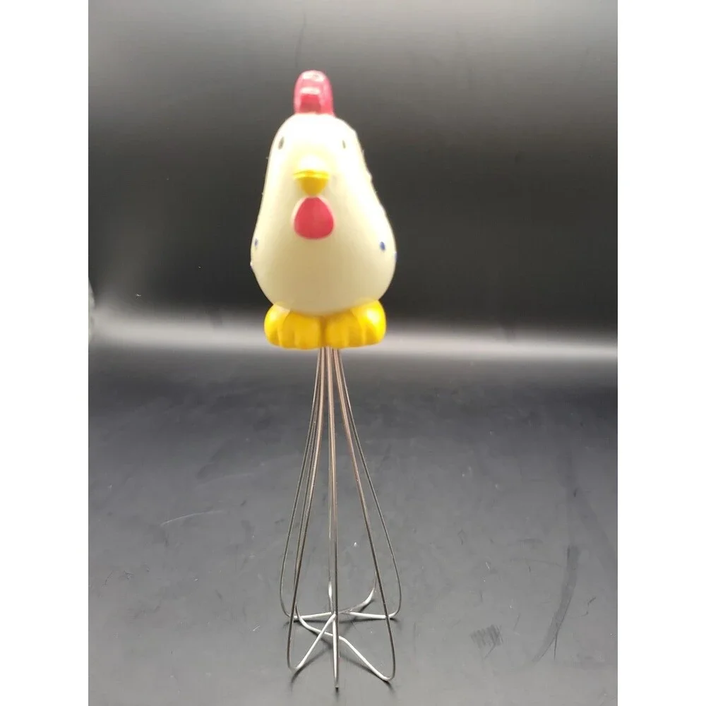 Vintage Rubber & Metal Chicken Whisk 6 1/2